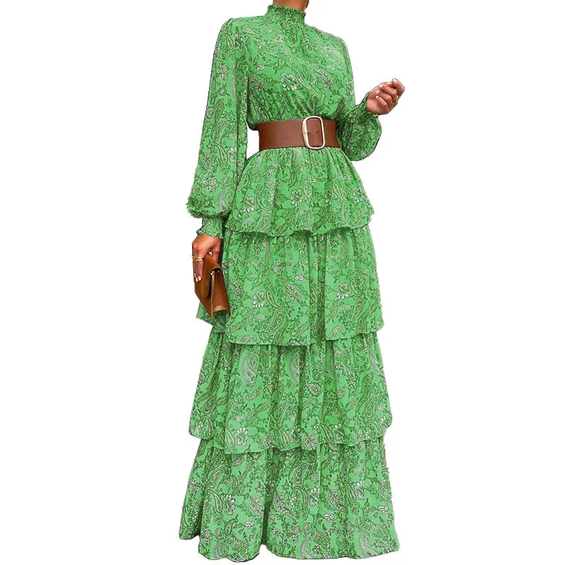 Luna Ruffled Maxi Floral Dress