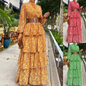Luna Ruffled Maxi Floral Dress