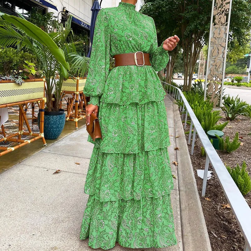 Luna Ruffled Maxi Floral Dress