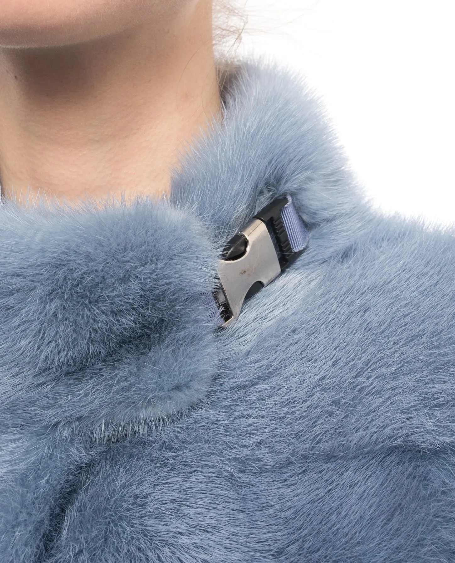 Lysa Lash Light Blue Mink Fur Coat - 6