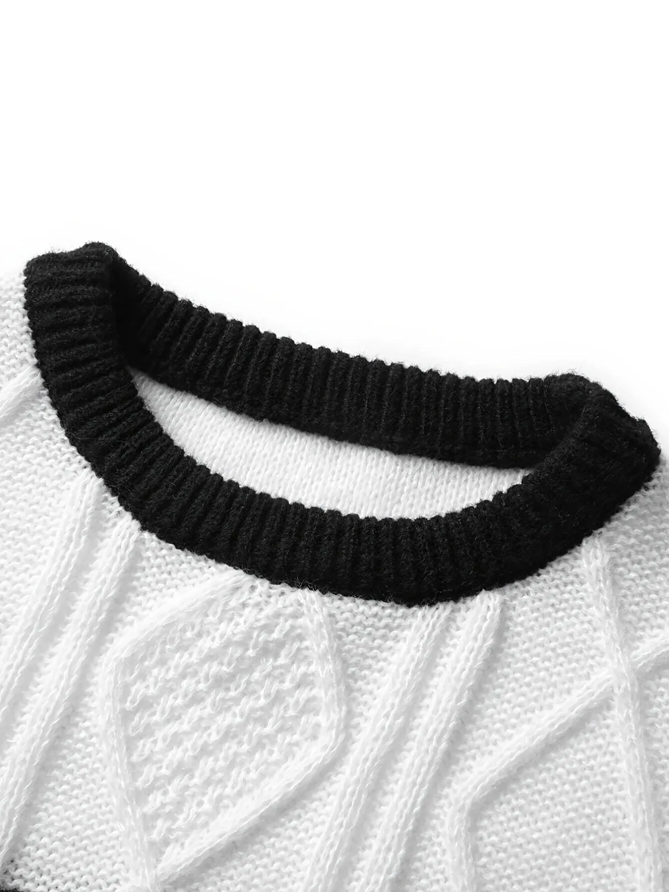Men's Gradient Crewneck Casual Check Knit Pullover Sweater