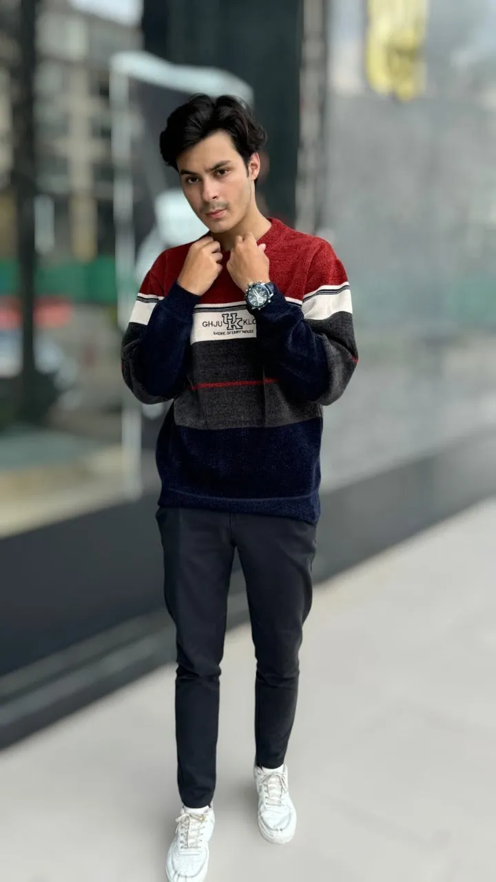 Mens imported red and blue lining  sweater