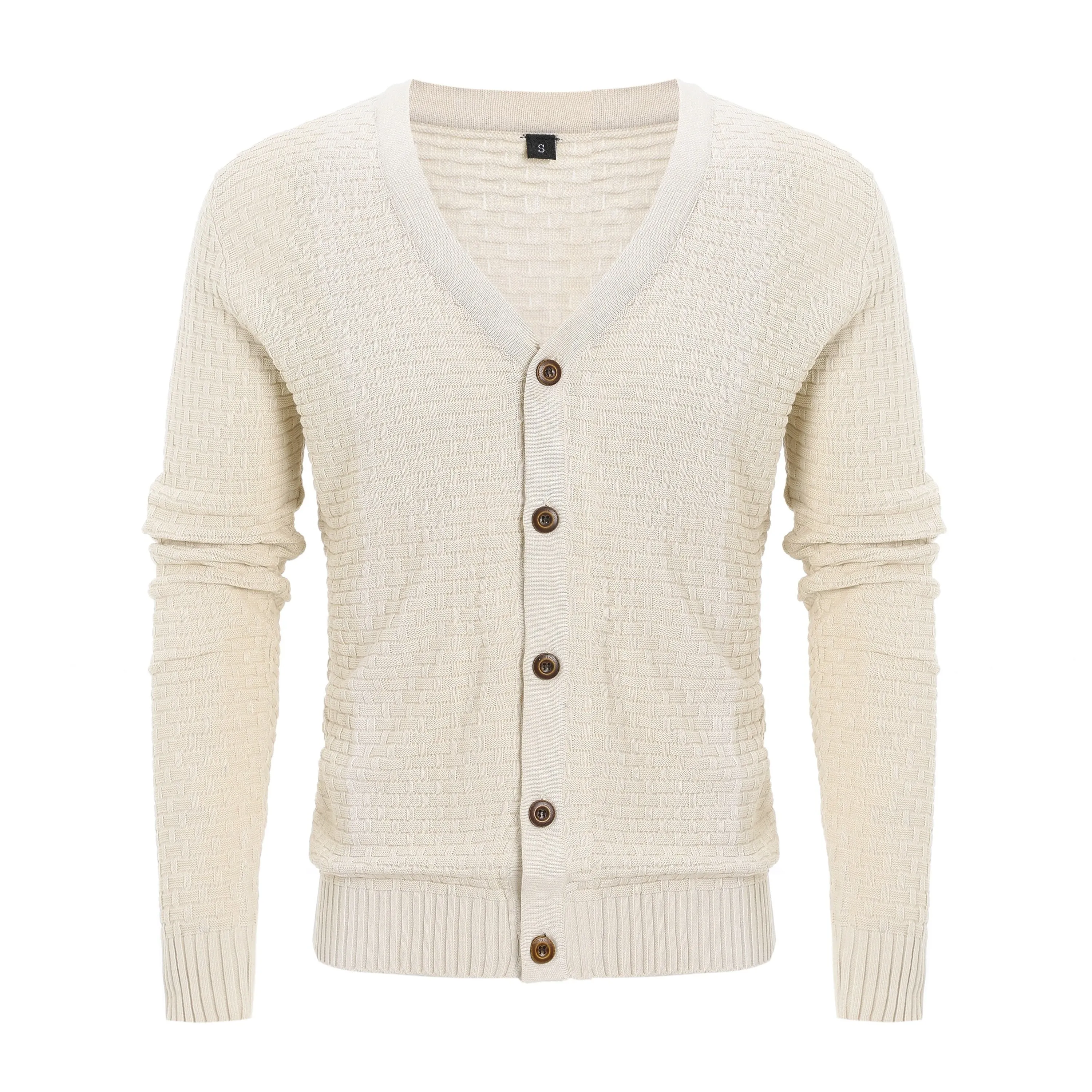 Men's New Knitted Sweater Cardigan Fashion Casual Men's V-neck Button Sweater Men