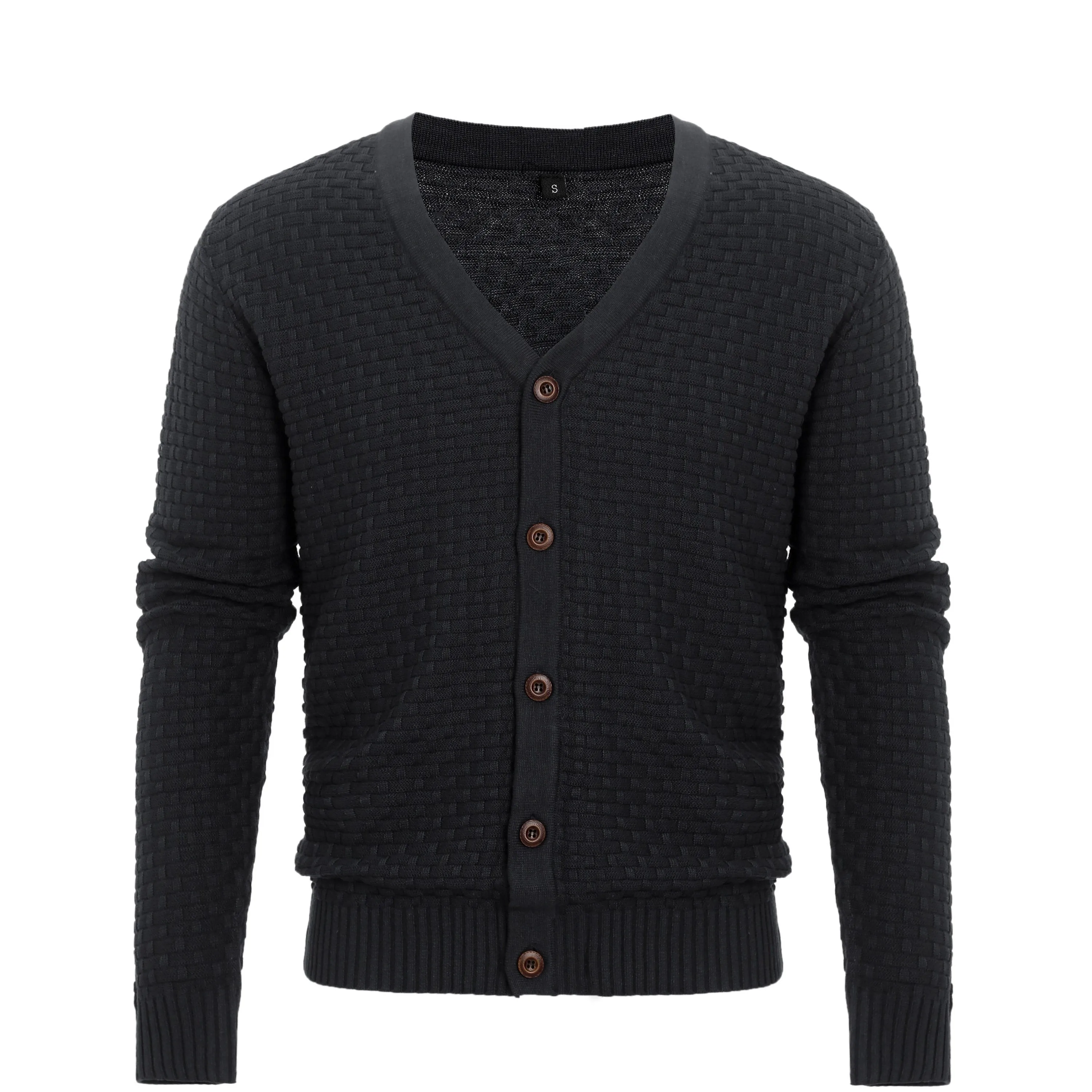 Men's New Knitted Sweater Cardigan Fashion Casual Men's V-neck Button Sweater Men