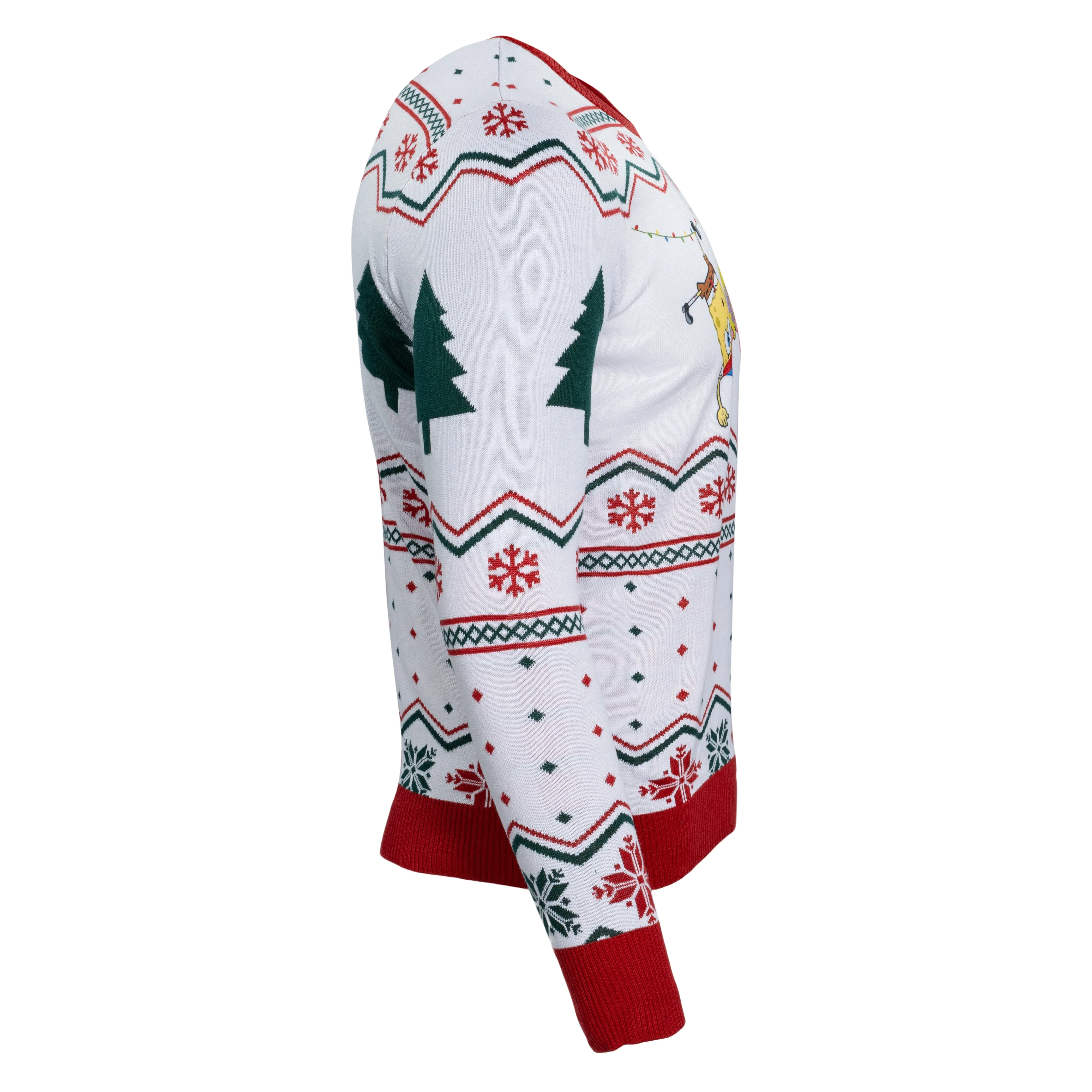 Men's Ugly Christmas Sweater JulesRoche Light-Up Spongebob Holiday