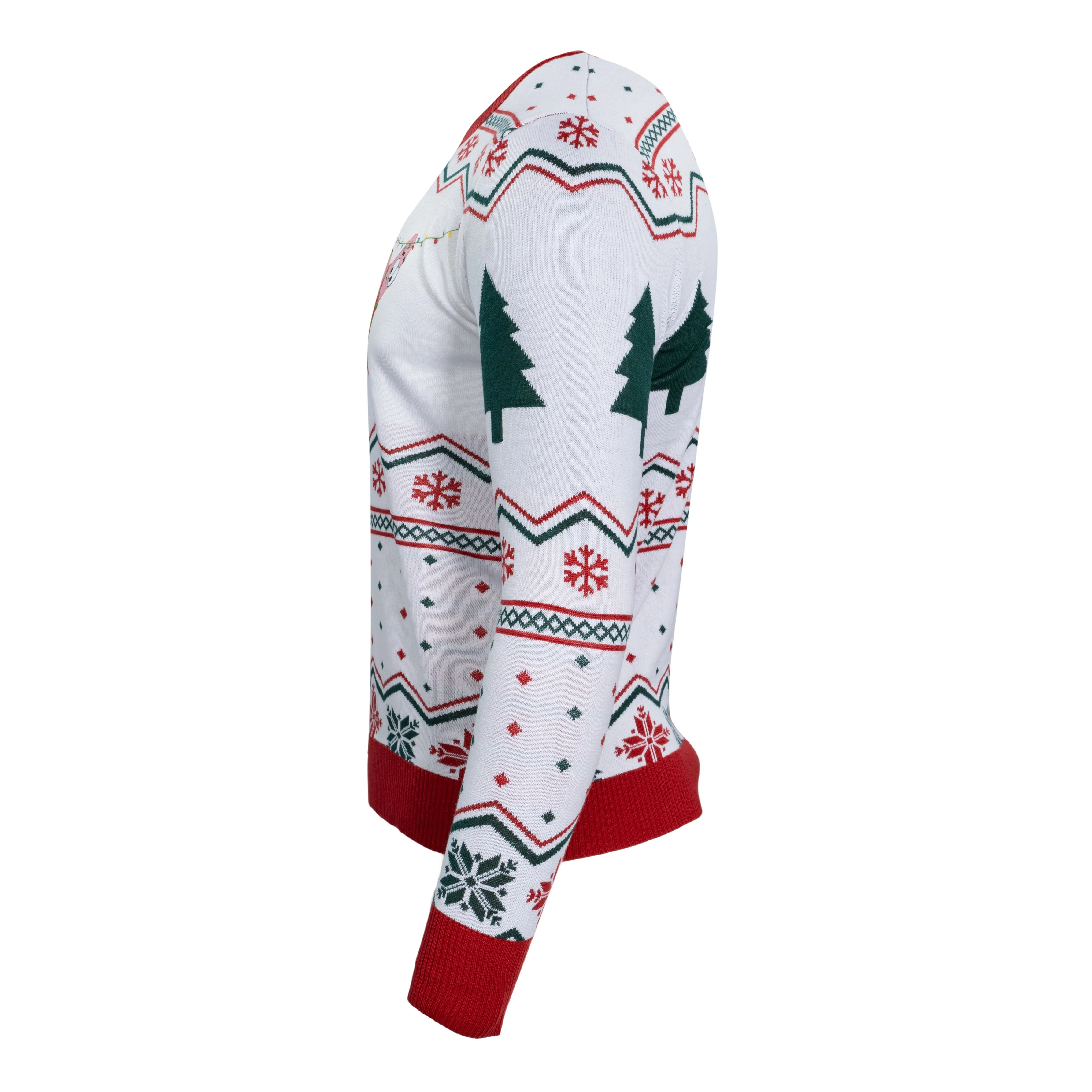 Men's Ugly Christmas Sweater JulesRoche Light-Up Spongebob Holiday