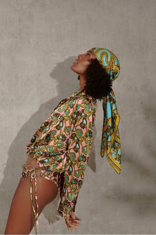 Monzlapur - Satin Snake Sweatshirt: Bubblegum Multi