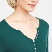 Peacock Blue Henley Sweater