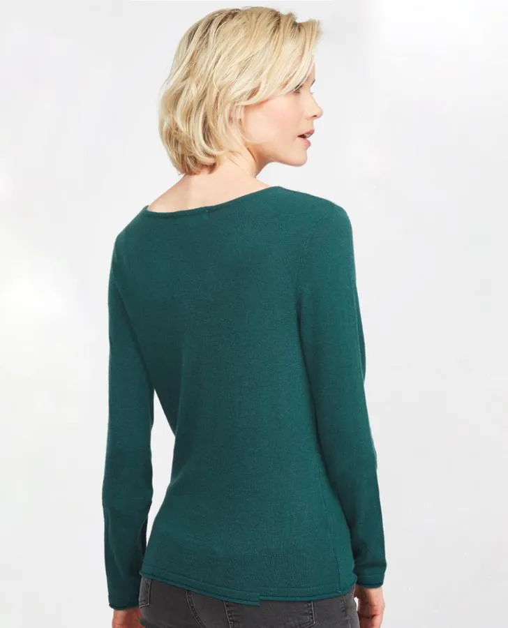 Peacock Blue Henley Sweater