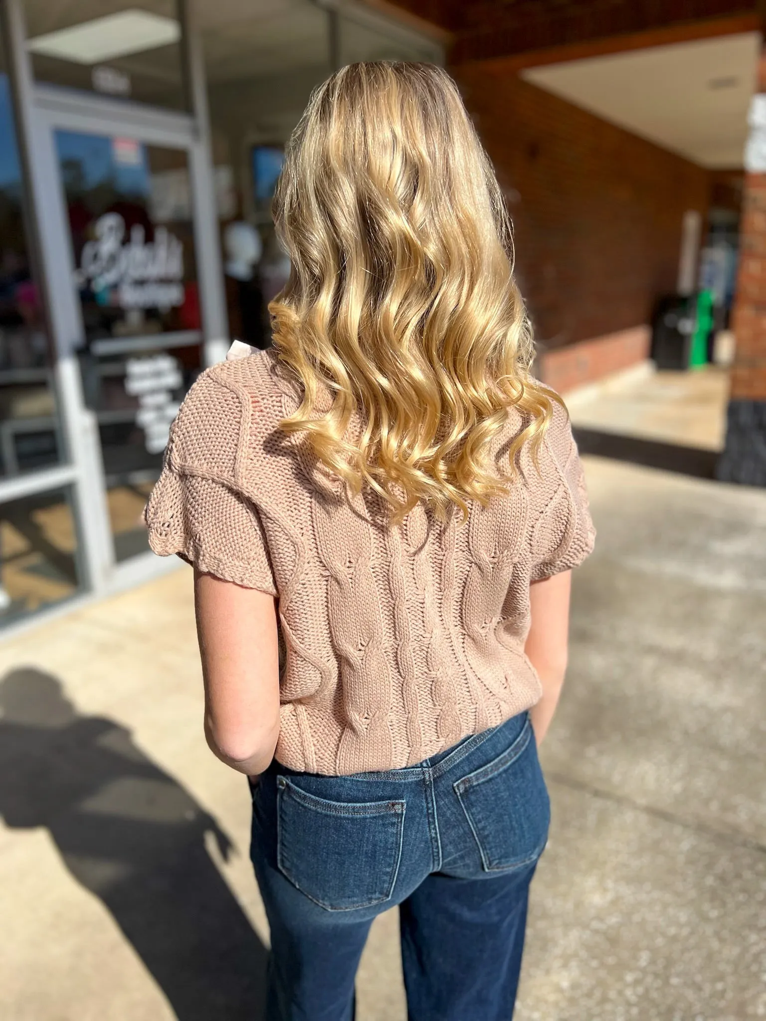 Pure Perfection Taupe Sleeveless Sweater with Bow Detail