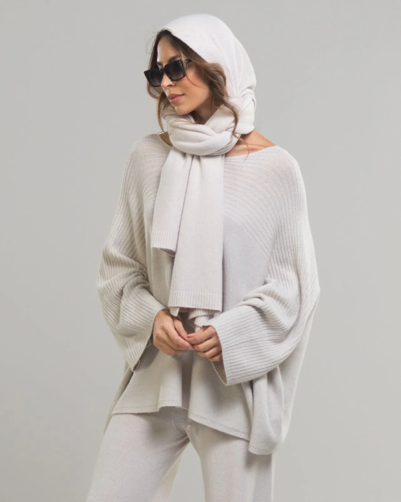 Ribbed Shawl | Light Beige