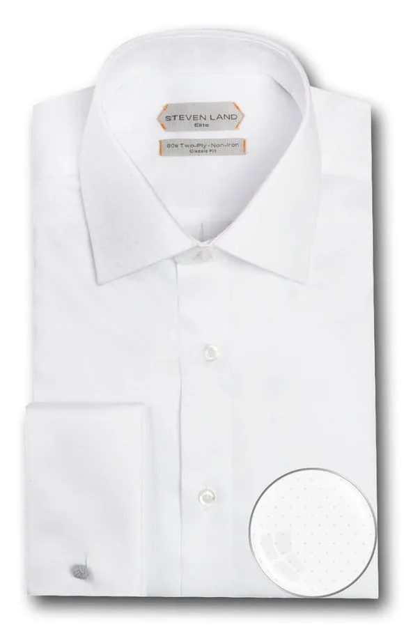 The Opulence Dress Shirt | Elite Collection | French Cuff | Double Woven Cotton | White