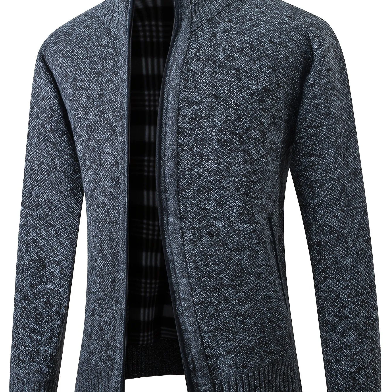 Two Sizes Smaller,  Men's Autumn And Winter Zipper Knitted Cardigan, Fleece Warm Sweater Jacket Best Sellers