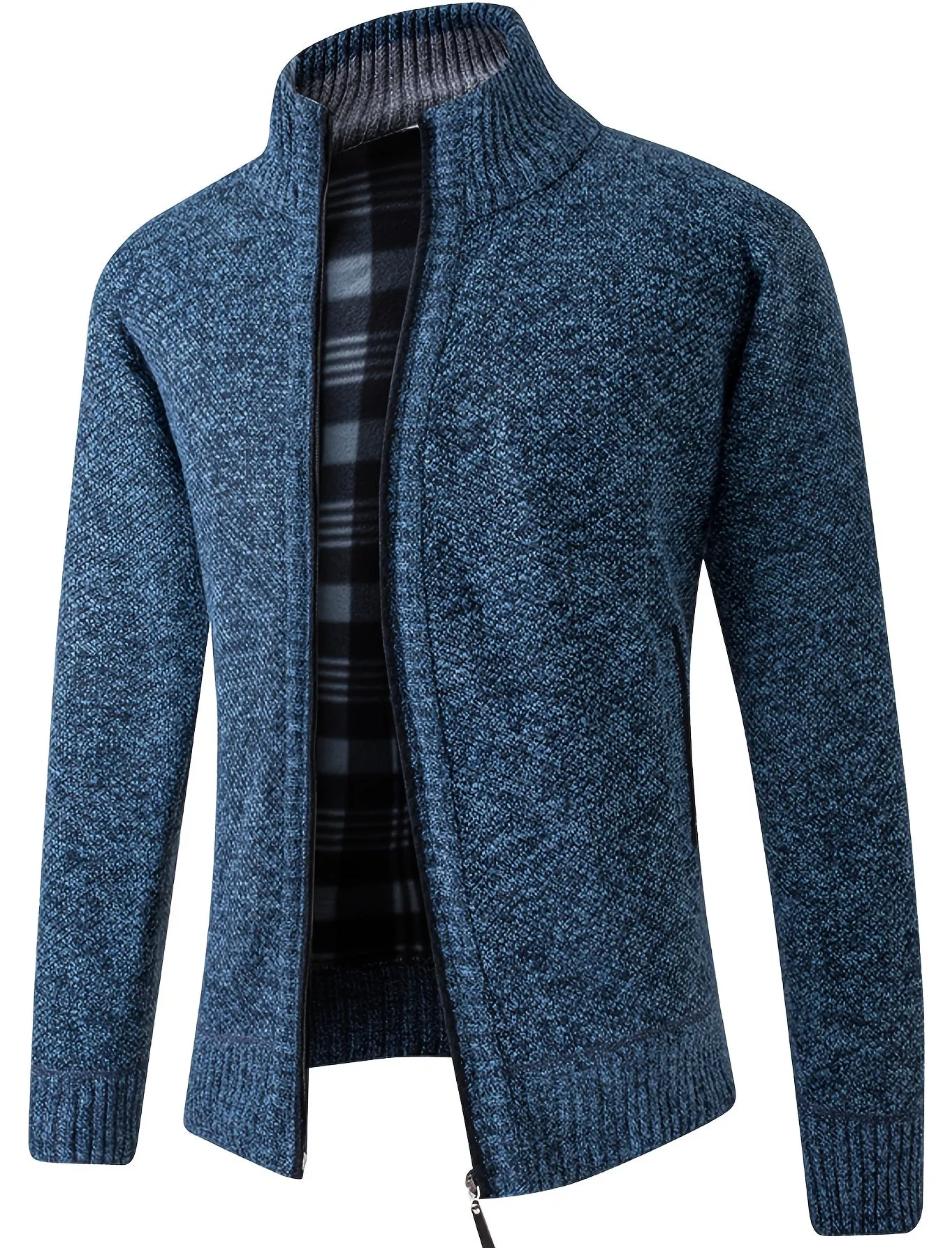 Two Sizes Smaller,  Men's Autumn And Winter Zipper Knitted Cardigan, Fleece Warm Sweater Jacket Best Sellers