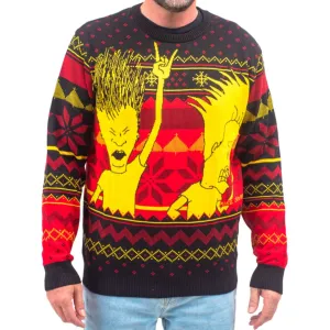 Ugly Christmas Sweater - Beavis and Butthead Design for Holiday Fun