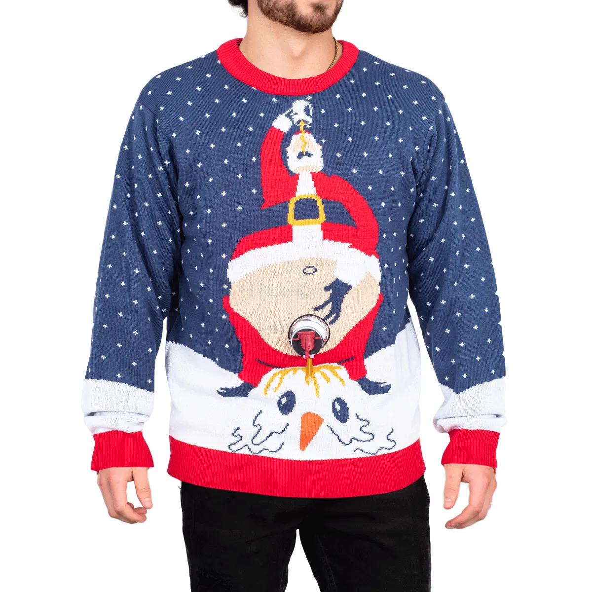 Ugly Christmas Sweater - Hilarious Santa Peeing Design for Holiday Parties