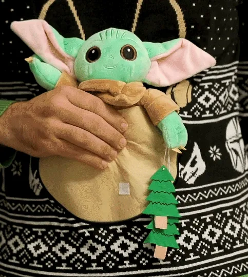 Ugly Christmas Sweater JulesRoche 3D Baby Yoda Pullover