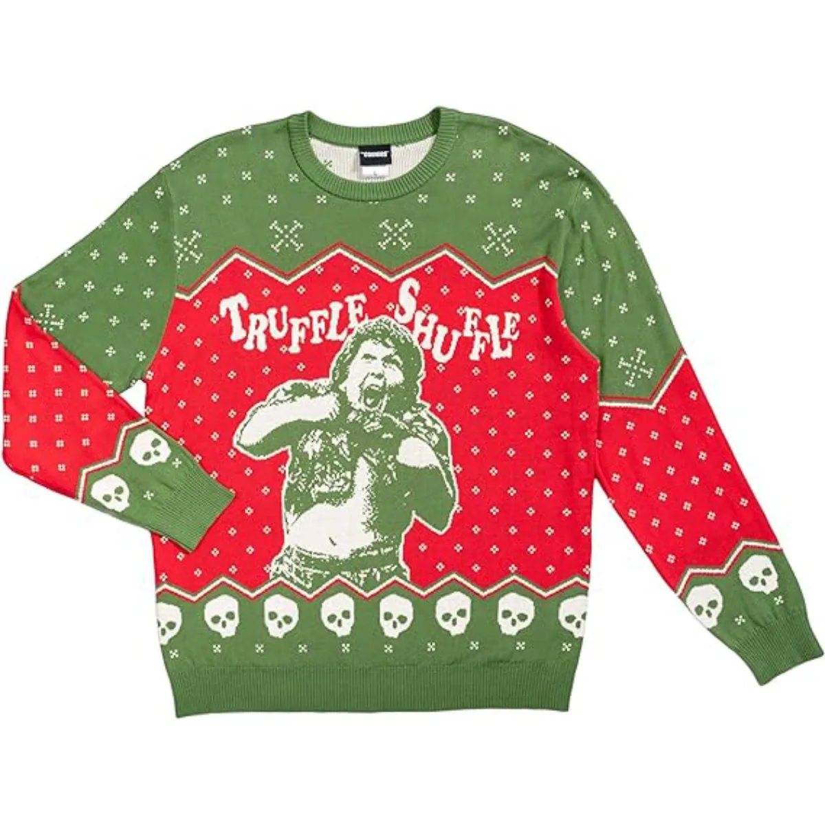 Ugly Christmas Sweater JulesRoche Goonies Chunk Truffle Shuffle Scene