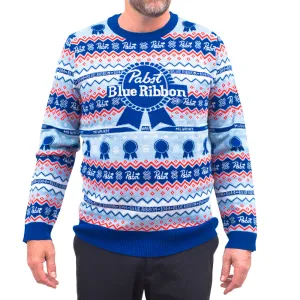 Ugly Christmas Sweater - Pabst Blue Ribbon Tribute for Festive Cheer