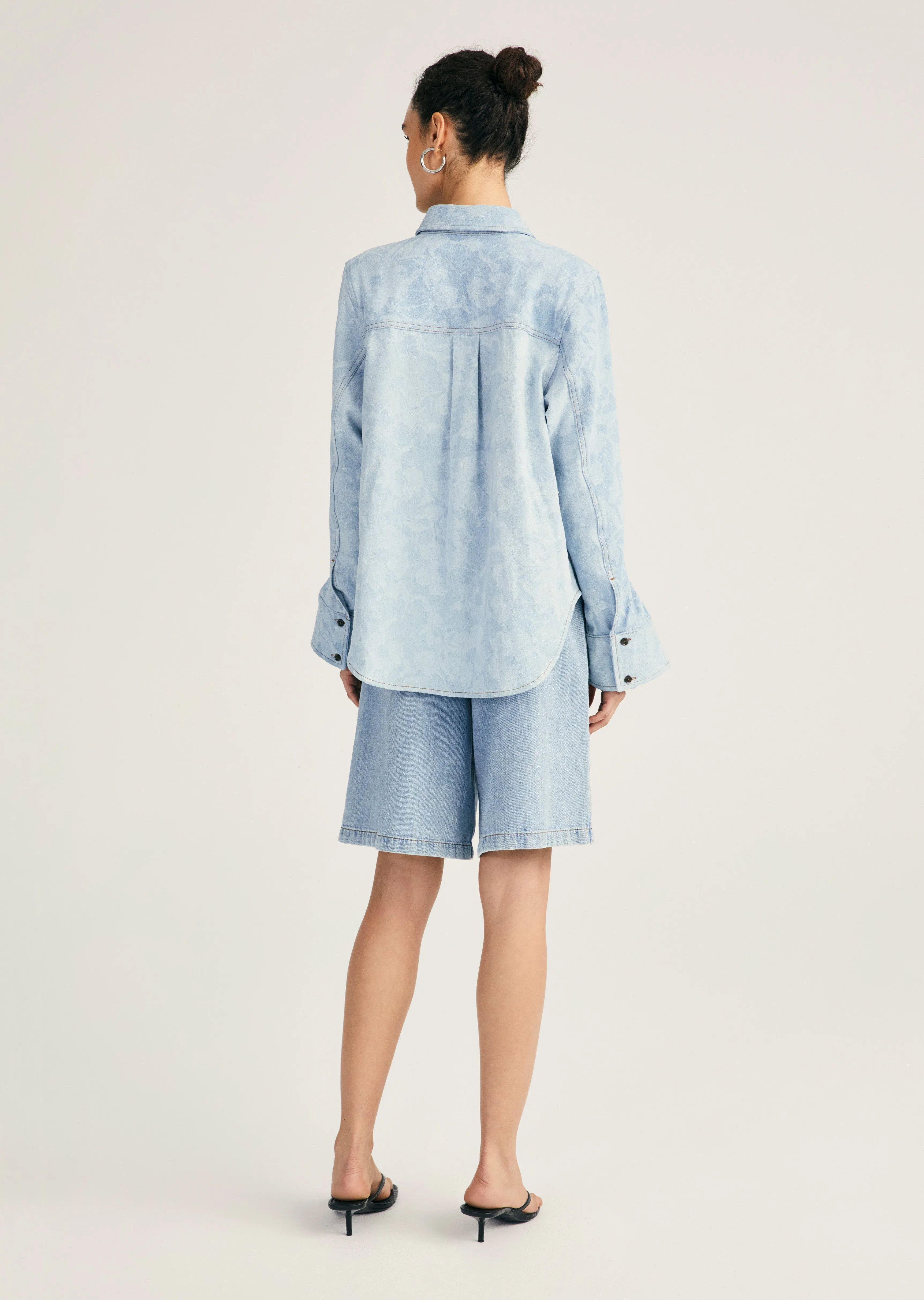 Wesley Denim Shirt - Laser Floral