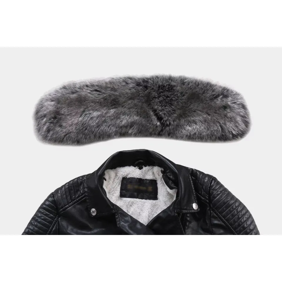 Women Winter Warm Eco Leather Jackets with Fur Lining And Collar Belted Black Pink